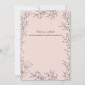 Botanische Hochzeit mit Vintagem Rosa Einladung (Rückseite)