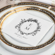 Botanische Hochzeit mit Vintagem Wappen