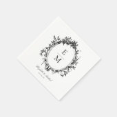 Botanische Hochzeit mit Vintagem Wappen Serviette (Ecke)