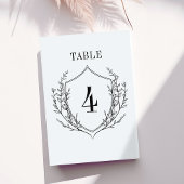 Botanische Hochzeit mit Vintagem Wappen Tischnummer