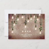 Botanische Hochzeit mit Vintagen Lichtern RSVP Karte (Vorderseite)