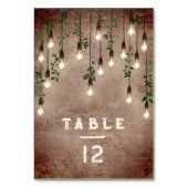 Botanische Hochzeit mit Vintagen Lichtern Tischnummer (Vorderseite)