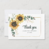 Botanische Hochzeit mit Wasserfarbe Dankeskarte (Vorderseite)