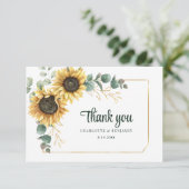 Botanische Hochzeit mit Wasserfarbe Dankeskarte (Stehend Vorderseite)