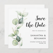 Botanische Hochzeit mit Wasserfarbe Datum speicher Save The Date (Vorne/Hinten)