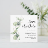 Botanische Hochzeit mit Wasserfarbe Datum speicher Save The Date (Stehend Vorderseite)