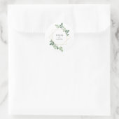 Botanische Hochzeit mit Wasserfarbe Runder Aufkleber (Tasche)
