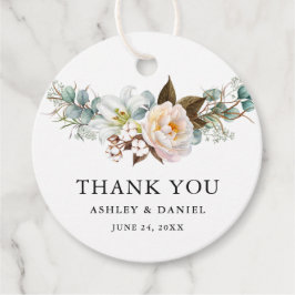 Botanische Hochzeit mit Wasserfarbe Vielen Dank Geschenkanhänger