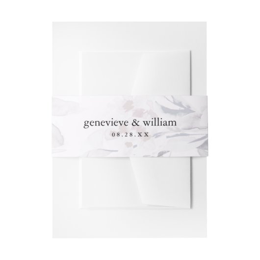 Botanische Hochzeit mit weichem Pastell Einladungsbanderole (Vorderseite Beispiel)