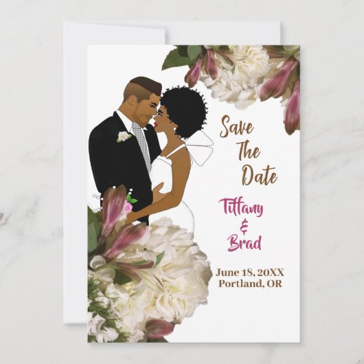 Botanische Hochzeit mit weißer Blüte Rette dem Dat Save The Date (Vorderseite)