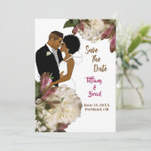 Botanische Hochzeit mit weißer Blüte Rette dem Dat Save The Date (Stehend Vorderseite)