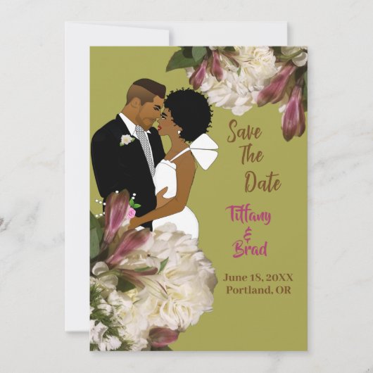 Botanische Hochzeit mit weißer Blüte Rette dem Dat Save The Date (Vorderseite)