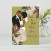 Botanische Hochzeit mit weißer Blüte Rette dem Dat Save The Date (Stehend Vorderseite)