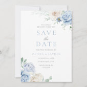 Botanische Hochzeit mit weißer Blüte Save The Date (Vorderseite)