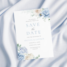 Botanische Hochzeit mit weißer Blüte Save The Date
