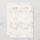 Botanische Hochzeit mit weißer Elegant Einladung (Rückseite)