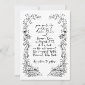 Botanische Hochzeit mit weißer Hand Einladung (Vorderseite)