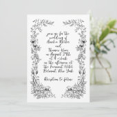 Botanische Hochzeit mit weißer Hand Einladung (Stehend Vorderseite)