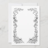 Botanische Hochzeit mit weißer Hand Einladung (Rückseite)