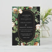 Botanische Hochzeit mit weißer Rose Rustikaler Ein Einladung (Stehend Vorderseite)