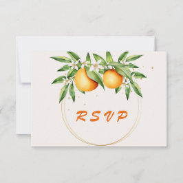 Botanische Hochzeit: Orangenfrucht RSVP Karte