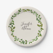 Botanische Hochzeit Pappteller (Vorderseite)