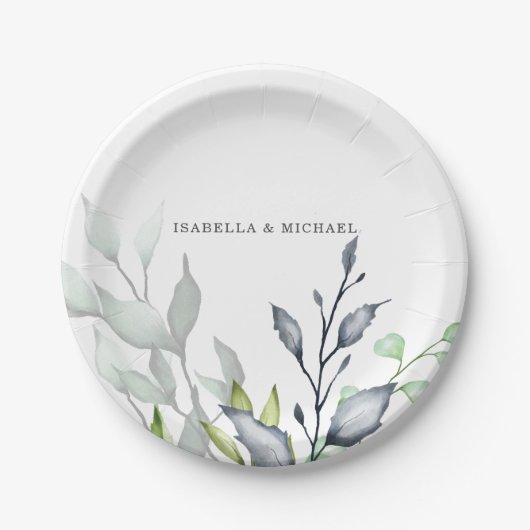 Botanische Hochzeit Pappteller (Vorderseite)