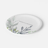 Botanische Hochzeit Pappteller (Schrägansicht)