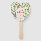 Botanische Hochzeit Personalisiert Heart Hand Fan Fächer (Vorderseite)