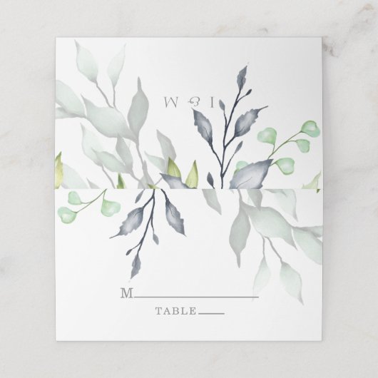 Botanische Hochzeit Platzkarte (Außenseite Aufgefaltet)