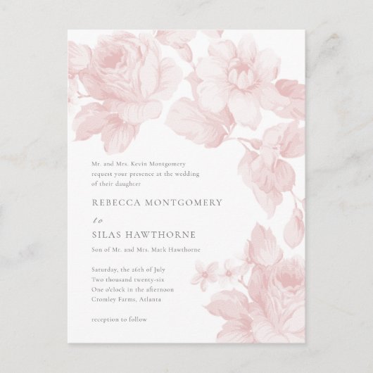 Botanische Hochzeit Postkarte (Vorderseite)