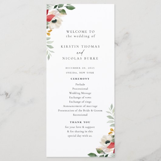 Botanische Hochzeit Programm (Vorderseite)