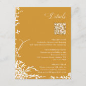 Botanische Hochzeit QR-Code-Details Bernstein Begleitkarte (Vorderseite)