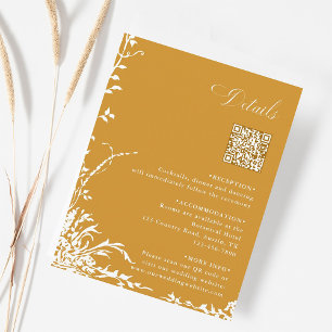 Botanische Hochzeit QR-Code-Details Bernstein Begleitkarte