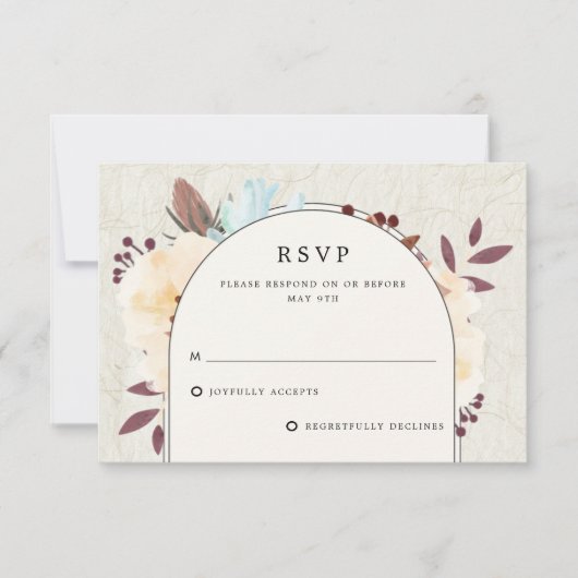 Botanische Hochzeit RSVP Karte (Vorderseite)