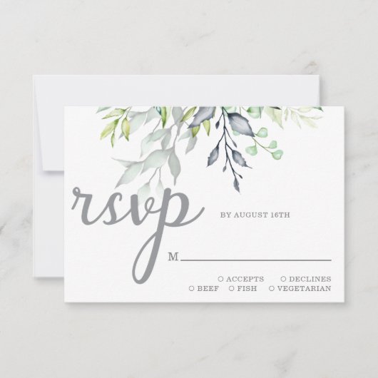 Botanische Hochzeit RSVP Karte (Vorderseite)