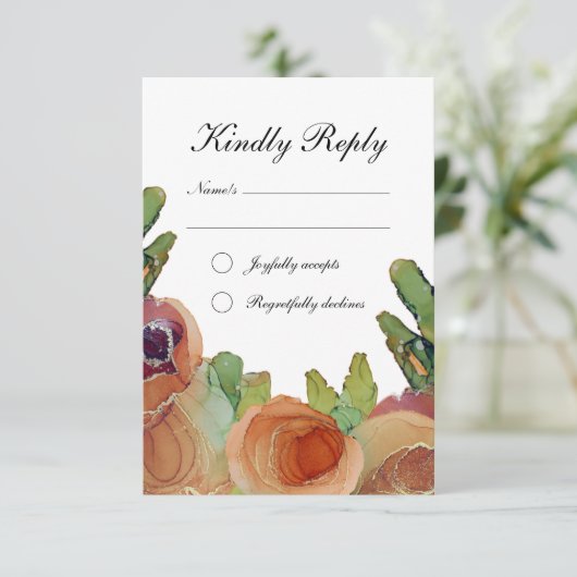 Botanische Hochzeit RSVP Karte (Stehend Vorderseite)