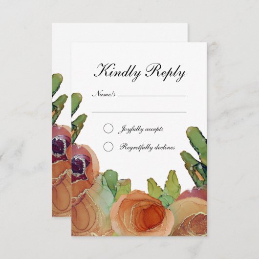 Botanische Hochzeit RSVP Karte (Vorne/Hinten)