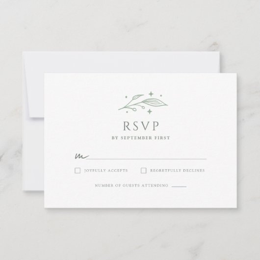 Botanische Hochzeit RSVP Karte (Vorderseite)