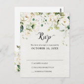 Botanische Hochzeit RSVP-Rose für Weißweincreme Postkarte (Vorne/Hinten)