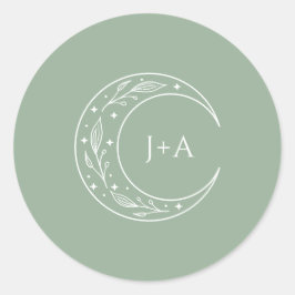 Botanische Hochzeit Runder Aufkleber