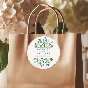 Botanische Hochzeit Runder Aufkleber