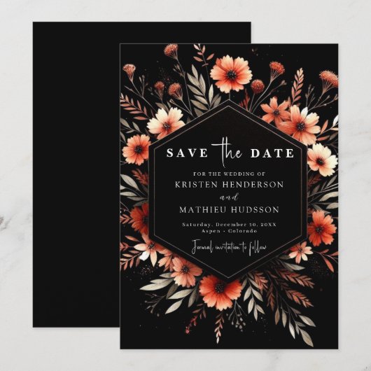 Botanische Hochzeit Save The Date (Vorne/Hinten)