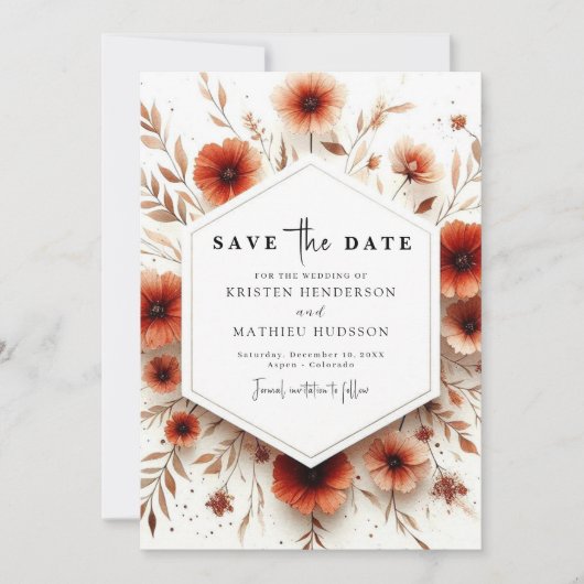 Botanische Hochzeit Save The Date (Vorderseite)