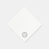 Botanische Hochzeit schwarz weiß Serviette (Ecke)