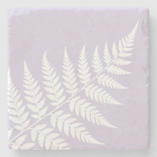 Botanische Hochzeit Soft Lavender White Fern Steinuntersetzer