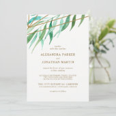 Botanische Hochzeit und geometrische Hochzeit von  Einladung (Stehend Vorderseite)