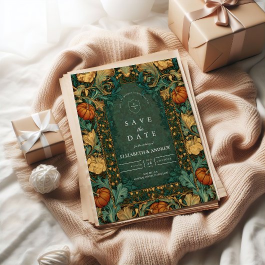 Botanische Hochzeit vom Goldenen Herbst Save The Date