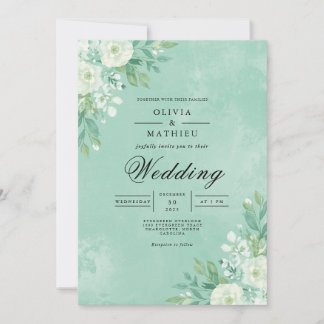 Botanische Hochzeit von Airy Mint Einladung