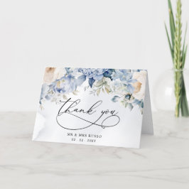Botanische Hochzeit von Blauer Flora Dankeskarte